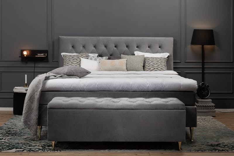 Royal Velvet Kontinentalsäng 210x210 cm - Ljusgrå - Möbler - Säng - Kontinentalsäng