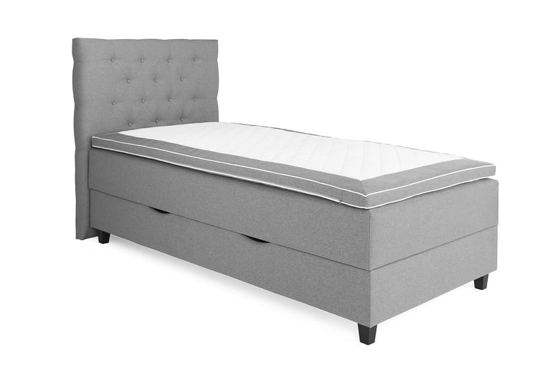 Säng med Förvaring Boxford 105x200 - Ljusgrå (+Fler val) - Kontinentalsäng - Komplett sängpaket