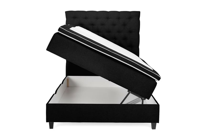Säng med Förvaring Boxford 120x200 - Svart (+Fler val) - Kontinentalsäng - Enkelsäng - Komplett sängpaket