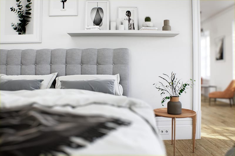 Säng med Förvaring Boxford 140x200 - Ljusgrå (+Fler val) - Möbler - Säng - Kontinentalsäng