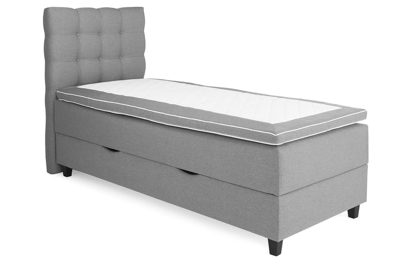 Säng med Förvaring Boxford 80x200 - Ljusgrå (+Fler val) - Kontinentalsäng - Komplett sängpaket