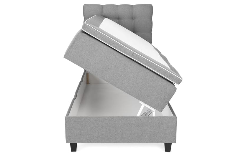 Säng med Förvaring Boxford 80x200 - Ljusgrå (+Fler val) - Kontinentalsäng - Komplett sängpaket