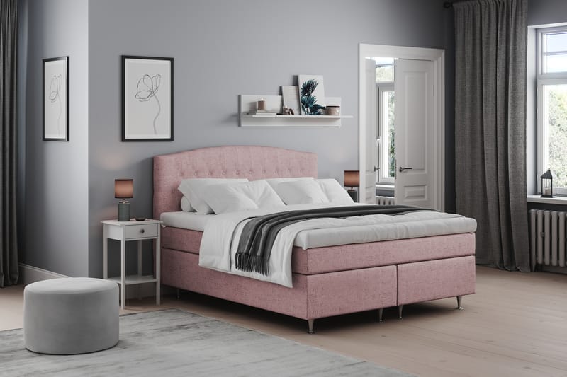 Sängpaket Abelie 160x200 Fast - Rosa - Möbler - Säng - Kontinentalsäng