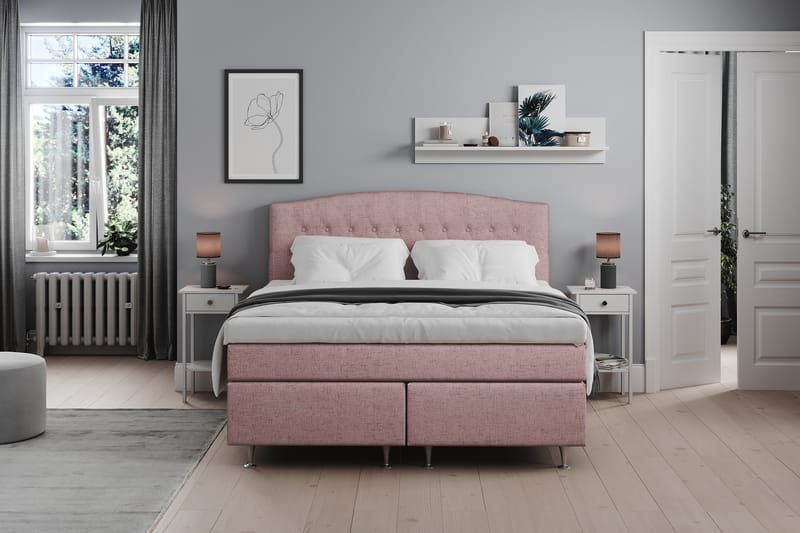 Sängpaket Abelie 160x200 Fast - Rosa - Möbler - Säng - Kontinentalsäng
