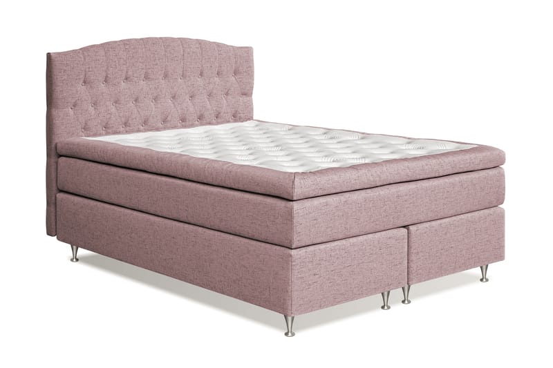 Sängpaket Abelie 160x200 Fast/Medium - Rosa - Kontinentalsäng - Dubbelsäng - Komplett sängpaket