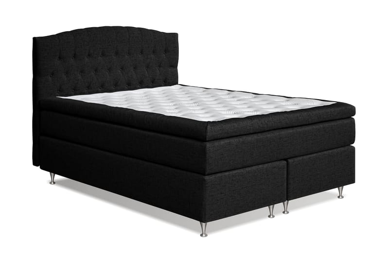 Sängpaket Abelie 160x200 Fast/Medium - Svart - Kontinentalsäng - Dubbelsäng - Komplett sängpaket