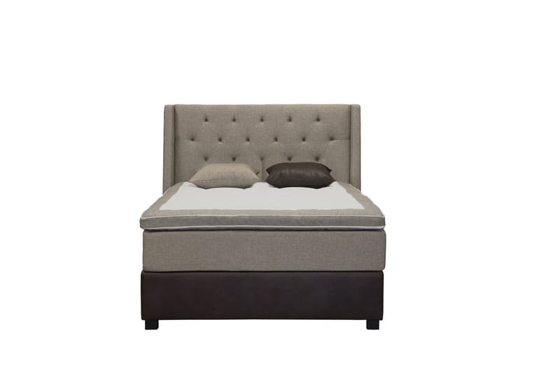 Sängpaket Havanna 120x200 med Två Beiga Kuddar - (+Fler val) Beige/Brun - Möbler - Säng - Kontinentalsäng