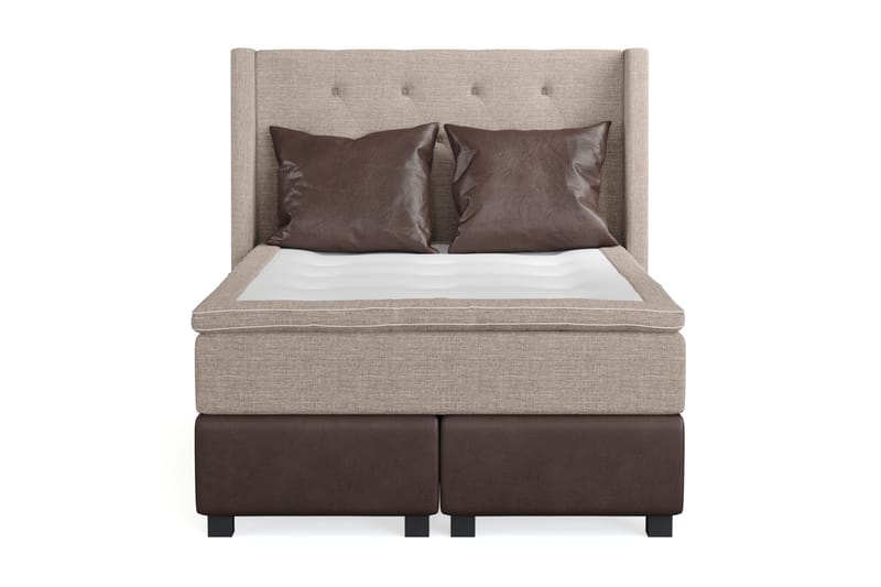 Sängpaket Havanna 140x200 med Två Bruna Kuddar - (+Fler val) Beige/Brun - Möbler - Säng - Kontinentalsäng