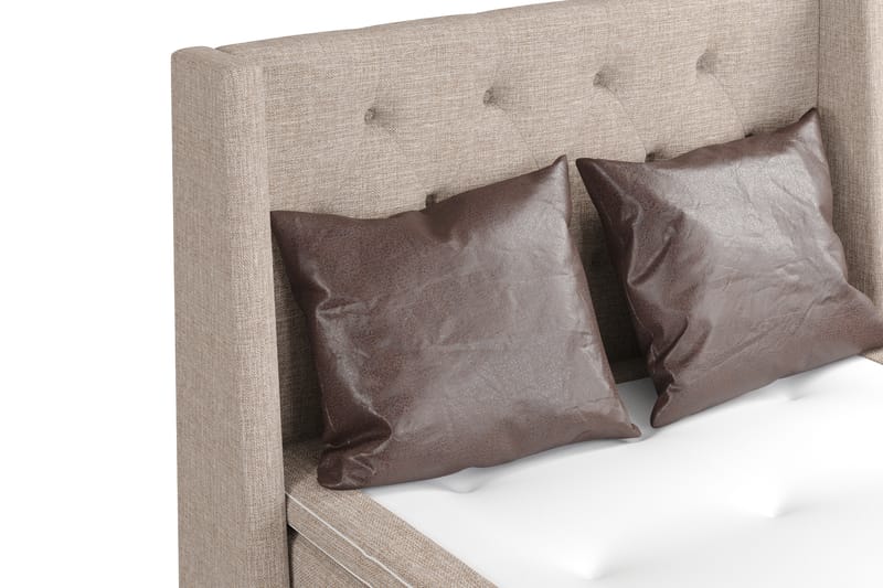 Sängpaket Havanna 140x200 med Två Bruna Kuddar - (+Fler val) Beige/Brun - Möbler - Säng - Kontinentalsäng