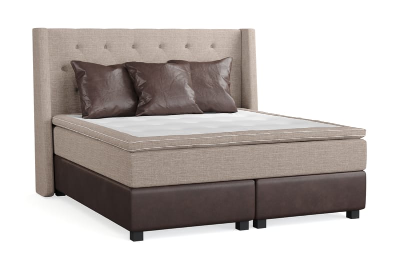 Sängpaket Havanna 160x200 med Tre Bruna Kuddar - (+Fler val) Beige/Brun - Möbler - Säng - Kontinentalsäng