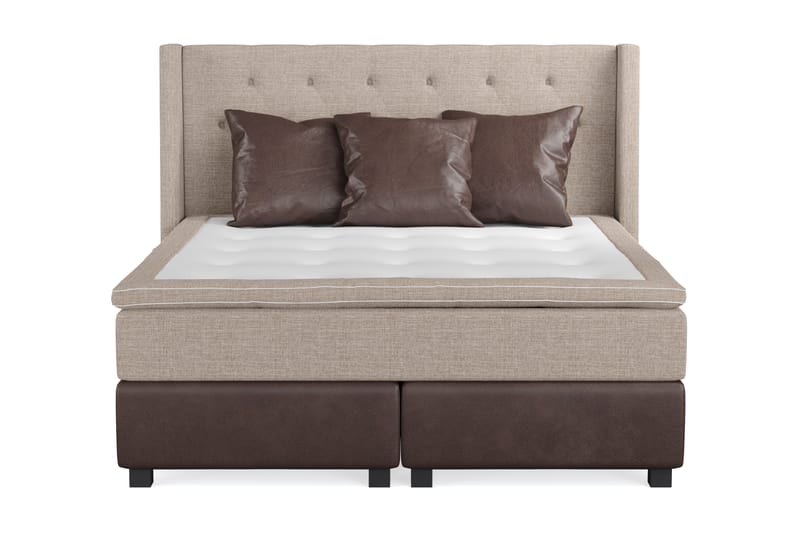 Sängpaket Havanna 160x200 med Tre Bruna Kuddar - (+Fler val) Beige/Brun - Möbler - Säng - Kontinentalsäng