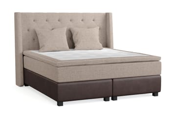 Sängpaket Havanna 160x200 med Två Beiga Kuddar - (+Fler val) Beige/Brun - Möbler - Säng - Kontinentalsäng