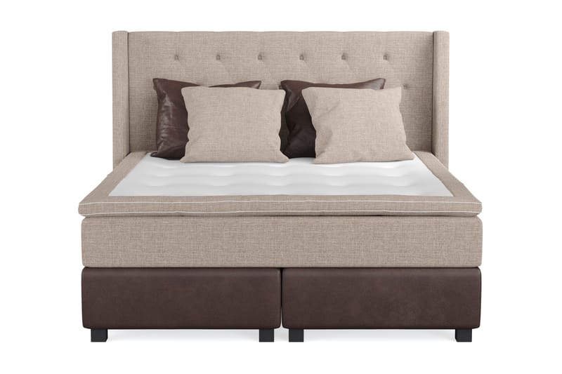 Sängpaket Havanna 160x200 med Två Bruna Två Beiga Kuddar - (+Fler val) Beige/Brun - Möbler - Säng - Kontinentalsäng
