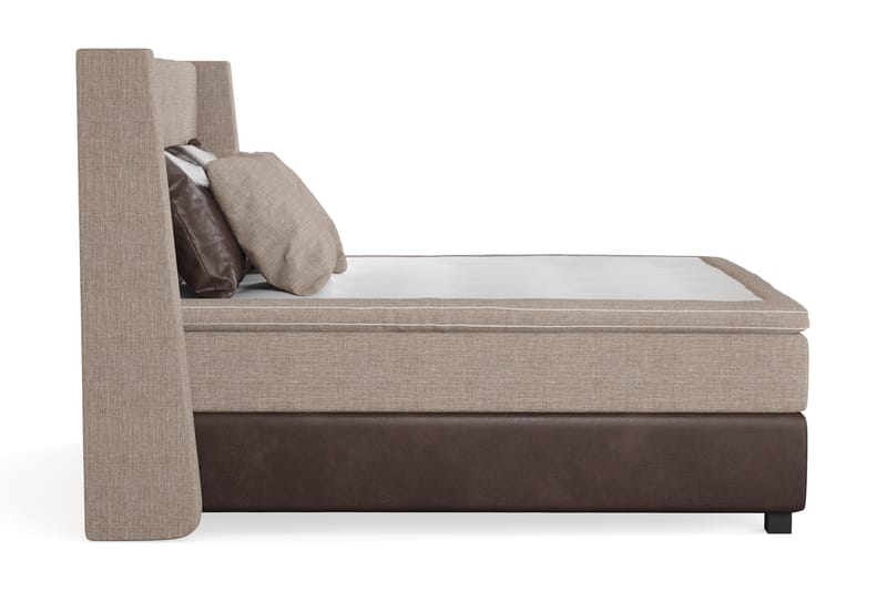 Sängpaket Havanna 160x200 med Två Bruna Två Beiga Kuddar - (+Fler val) Beige/Brun - Möbler - Säng - Kontinentalsäng
