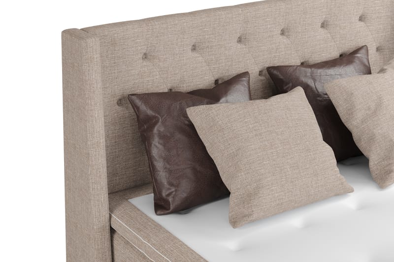 Sängpaket Havanna 160x200 med Två Bruna Två Beiga Kuddar - (+Fler val) Beige/Brun - Möbler - Säng - Kontinentalsäng