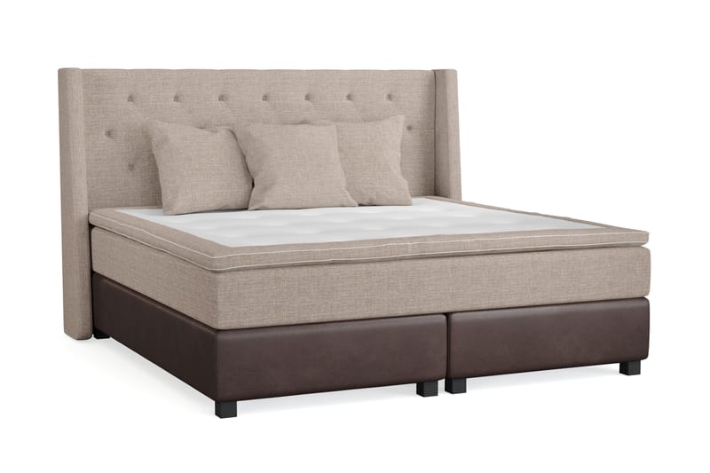 Sängpaket Havanna 210x210 med Tre Beiga Kuddar - (+Fler val) Beige/Brun - Möbler - Säng - Kontinentalsäng
