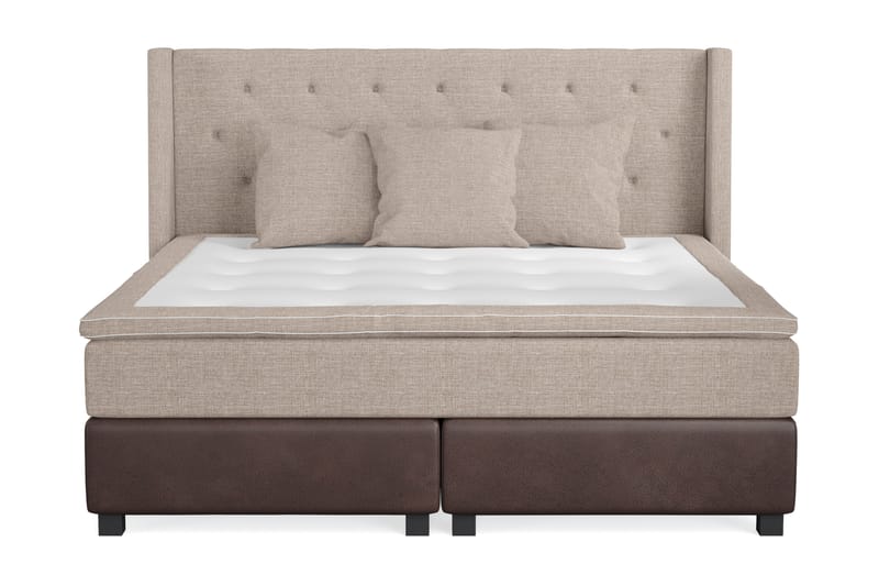 Sängpaket Havanna 210x210 med Tre Beiga Kuddar - (+Fler val) Beige/Brun - Möbler - Säng - Kontinentalsäng