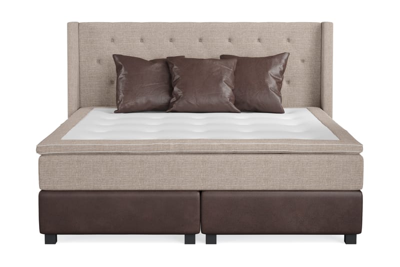 Sängpaket Havanna 210x210 med Tre Bruna Kuddar - (+Fler val) Beige/Brun - Möbler - Säng - Kontinentalsäng