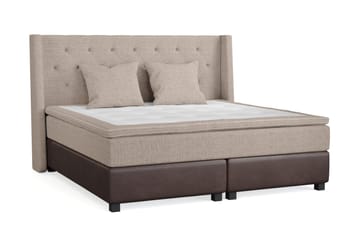 Sängpaket Havanna 210x210 med Två Beiga Kuddar - (+Fler val) Beige/Brun - Möbler - Säng - Kontinentalsäng