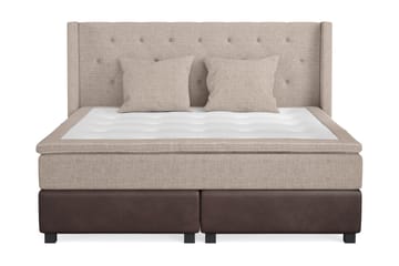 Sängpaket Havanna 210x210 med Två Beiga Kuddar - (+Fler val) Beige/Brun - Möbler - Säng - Kontinentalsäng