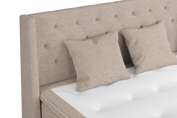 Sängpaket Havanna 210x210 med Två Beiga Kuddar - (+Fler val) Beige/Brun - Möbler - Säng - Kontinentalsäng