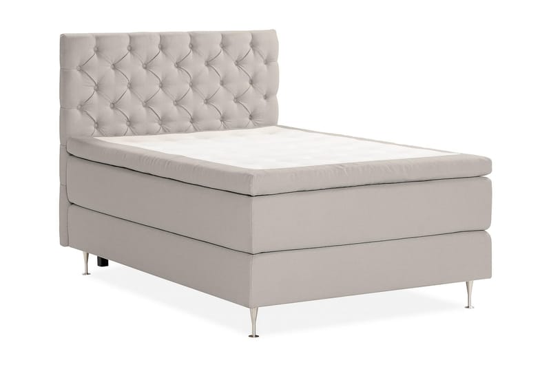 Sängpaket Kakichi Boucle 120x200 Djuphäftad gavel - Grå - Möbler - Säng - Kontinentalsäng
