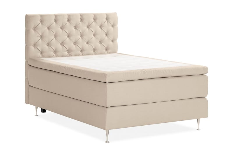 Sängpaket Kakichi Boucle 140x200 Djuphäftad gavel - Beige - Möbler - Säng - Kontinentalsäng