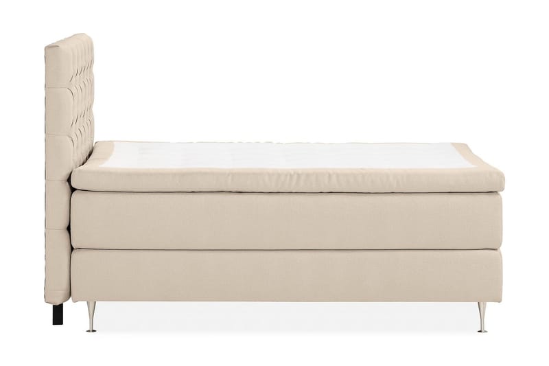 Sängpaket Kakichi Boucle 140x200 Djuphäftad gavel - Beige - Möbler - Säng - Kontinentalsäng