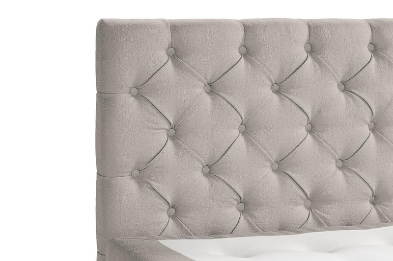 Sängpaket Kakichi Boucle 140x200 Djuphäftad gavel - Grå - Möbler - Säng - Kontinentalsäng