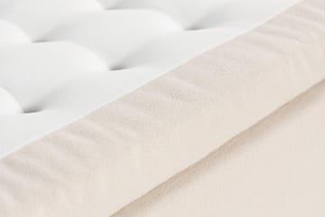 Sängpaket Kakichi Boucle 140x200 Djuphäftad gavel - Ljusbeige - Möbler - Säng - Kontinentalsäng