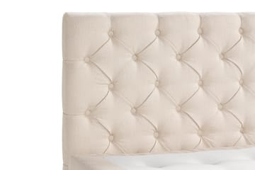 Sängpaket Kakichi Boucle 140x200 Djuphäftad gavel - Ljusbeige - Möbler - Säng - Kontinentalsäng