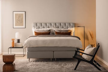Sängpaket Kakichi Boucle 180x200 Djuphäftad gavel - Grå - Möbler - Säng - Kontinentalsäng