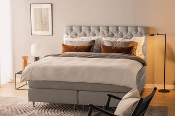 Sängpaket Kakichi Boucle 180x200 Djuphäftad gavel - Grå - Möbler - Säng - Kontinentalsäng