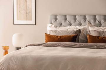 Sängpaket Kakichi Boucle 180x200 Djuphäftad gavel - Grå - Möbler - Säng - Kontinentalsäng