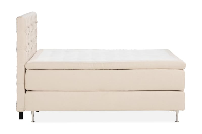 Sängpaket Kakichi Boucle 180x200 Djuphäftad gavel - Ljusbeige - Möbler - Säng - Kontinentalsäng
