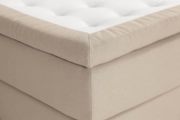 Sängpaket Kakichi Boucle 180x200 Knappad gavel - Beige - Möbler - Säng - Kontinentalsäng