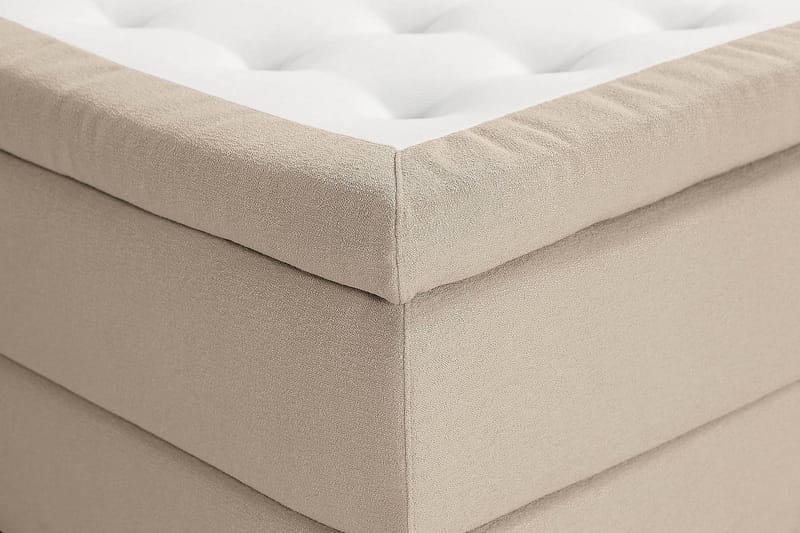 Sängpaket Kakichi Boucle 180x200 Knappad gavel - Beige - Möbler - Säng - Kontinentalsäng