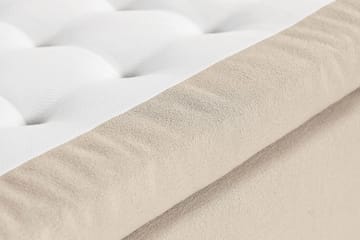 Sängpaket Kakichi Boucle 180x200 Knappad gavel - Beige - Möbler - Säng - Kontinentalsäng