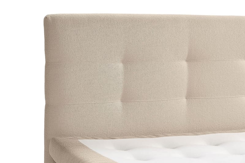 Sängpaket Kakichi Boucle 180x200 Knappad gavel - Beige - Möbler - Säng - Kontinentalsäng