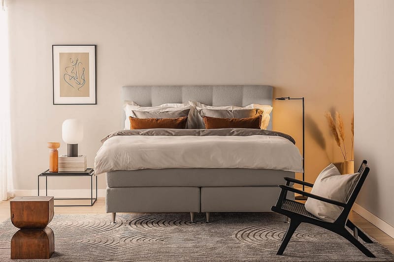 Sängpaket Kontinentalsäng Kakichi 160x200 cm - Grå - Möbler - Säng - Kontinentalsäng