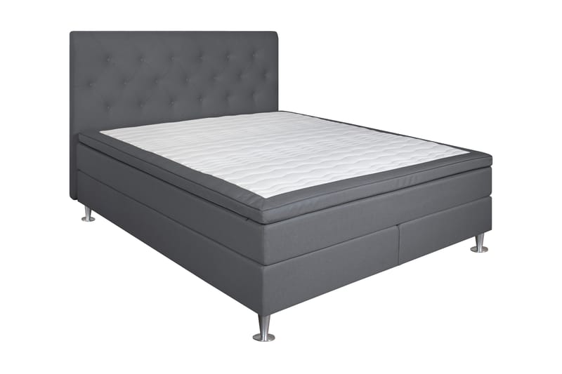 Sängpaket Lomben 160x200 cm - Ljusgrå - Kontinentalsäng