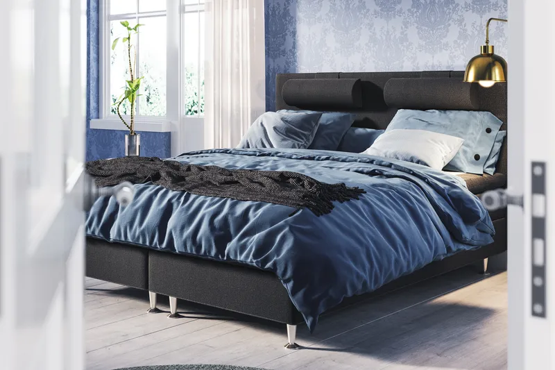 Sängpaket Meja 180x200 Svart - Svart - Möbler - Säng - Kontinentalsäng