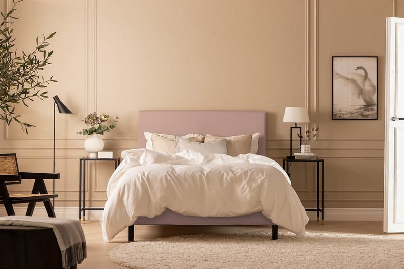 Sängpaket Nayaka 120x200 Memorymadrass - Slät gavel Rosa - Möbler - Säng - Kontinentalsäng