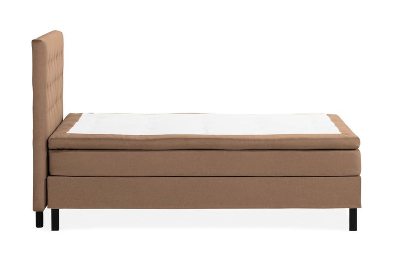 Sängpaket Nayaka 120x200 Skummadrass - Knappad gavel Brun - Kontinentalsäng - Komplett sängpaket