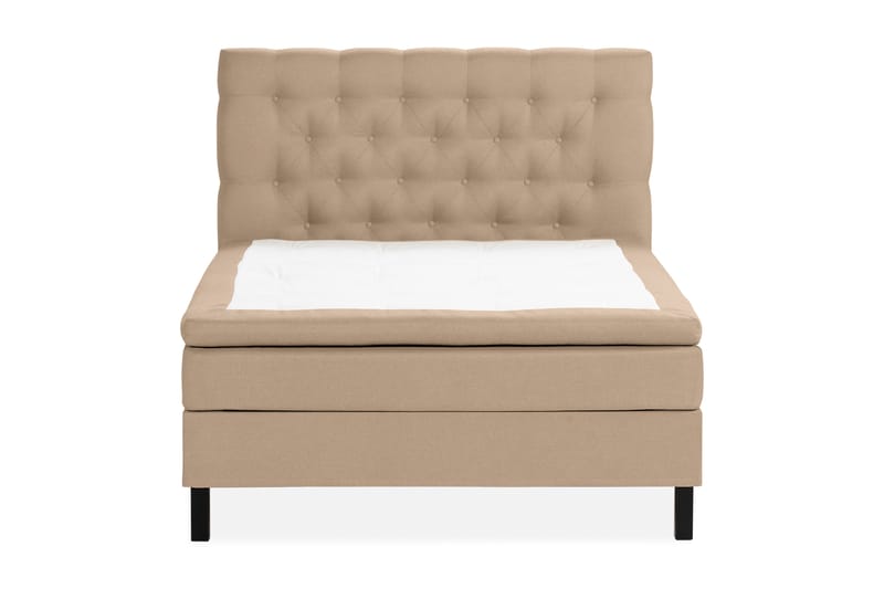Sängpaket Nayaka 140x200 Skummadrass - Djuphäftad gavel Beige - Möbler - Säng - Kontinentalsäng