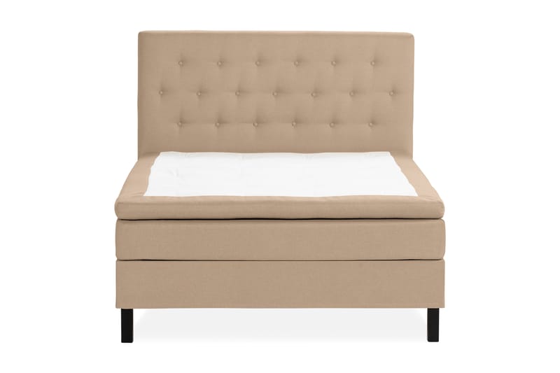 Sängpaket Nayaka 140x200 Skummadrass - Knappad gavel Beige - Möbler - Säng - Kontinentalsäng