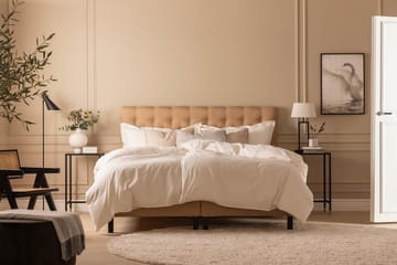 Sängpaket Nayaka 150x200 Memorymadrass - Djuphäftad gavel Beige - Möbler - Säng - Kontinentalsäng
