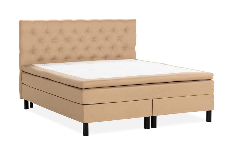 Sängpaket Nayaka 150x200 Memorymadrass - Djuphäftad gavel Beige - Möbler - Säng - Kontinentalsäng