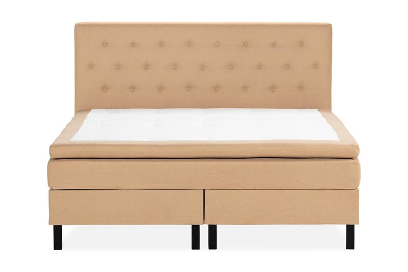 Sängpaket Nayaka 150x200 Memorymadrass - Knappad gavel Beige - Möbler - Säng - Kontinentalsäng
