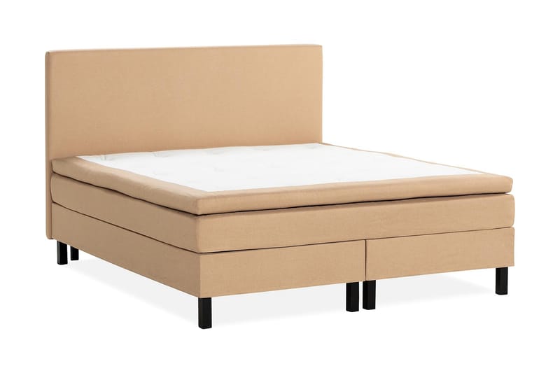 Sängpaket Nayaka 150x200 Skummadrass - Slät gavel Beige - Kontinentalsäng - Komplett sängpaket